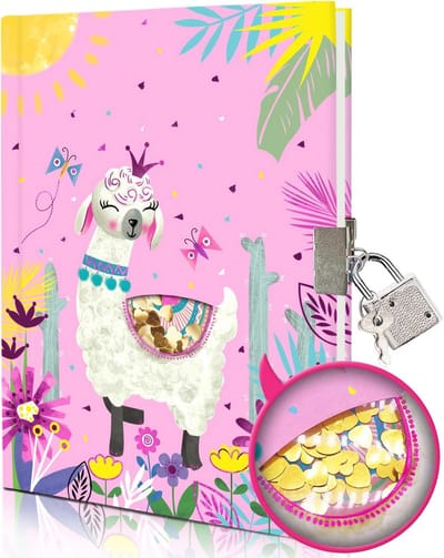 Geheim Dagboek voor Meisjes met Pailletten en Slot - Notitieboek 17.8x13.5cm, 160 Pagina's, Perfect voor Kinderen van 5 tot 10 Jaar