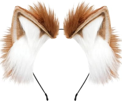 Handgemaakte kattenoren haarband met wolf- en vosontwerp voor Halloween en carnaval, schattige kostuumaccessoires voor vrouwen