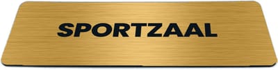 Deurbordje Goud-look met tekst sportzaal - Formaat 150 x 50 mm x 1,6 mm - Zelfklevend | Luxe uitstraling | Geborstelde Gouden toplaag | Gratis Verzending | Decoporta