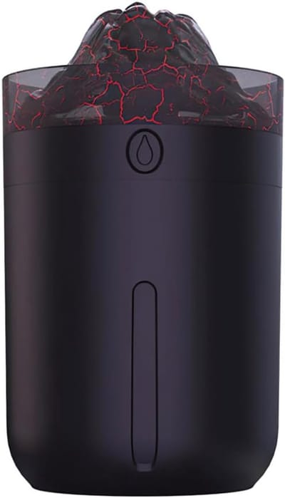 VHV - Luchtbevochtiger - Aroma diffuser - Geurverspreider - Vlam effect - Stil - Met LED verlichting - Ultrasoon - Voor bureau en slaapkamer - 330 ml - Zwart