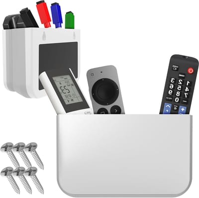 Magnetische Vouwbare Houder voor Afstandsbediening en Pennen - Opbergdoos voor Whiteboard en Koelkast (2 Stuks, Wit)