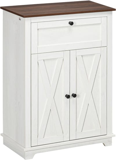 HOMCOM-Dressoir-Spaanplaat-60x30x87,5cm-Wit