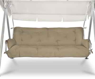 Beautissu Flair HS Schommelbank Kussen 180x50x8 cm Set 2x Taupe – Zit- en Rugkussen