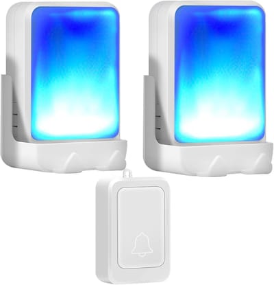 Draadloze Deurbel - Huis Alarm - Bezoek Ontvangen - Licht en Geluid - 600 Voet Bereik - Wit