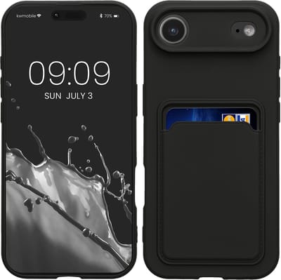 kwmobile telefoonhoesje geschikt voor Apple iPhone Air - Hoesje met pasjeshouder - TPU case in zwart