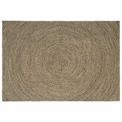 vidaXL - Gebied - Tapijt - Naturel - en - Zwart - 160 - x - 230 - cm - Jute