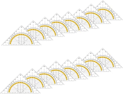 Geometrische Driehoek Liniaal Set - Kunststof - 16-delige Set - Draagbaar en Duurzaam - Voor Studenten en Ontwerpers