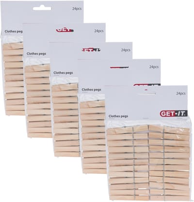 Wasknijpers naturel van hout - 120x stuks - 7,5 cm - Huishouding - De was doen - Was ophangen - wasgoedknijpers