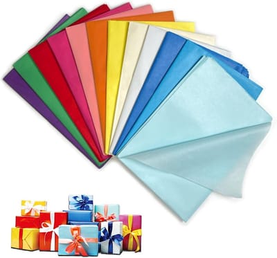 Transparant Zijdepapier 120 Vellen 50 x 70 cm in 12 Kleuren - Glanzend Craft Papier voor Decoratie en Verpakking