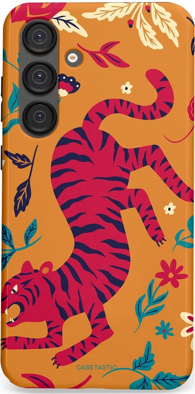 Casetastic Hoesje Geschikt voor Samsung S25 Plus - Stijlvolle Beschermende Duo-layer Case - Zonnetijger