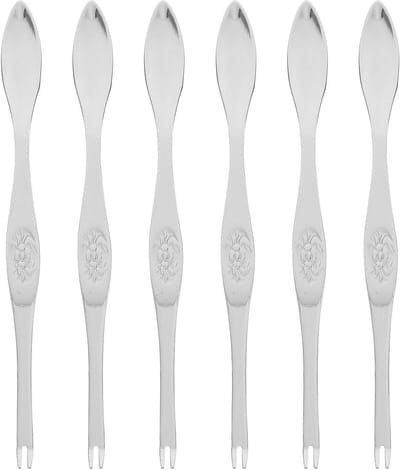 6-delige set Roestvrijstalen Zeevruchten Vorken en Picks - Perfecte Zeevruchten Tools voor Thuis of Restaurant Gebruik (Zilver)