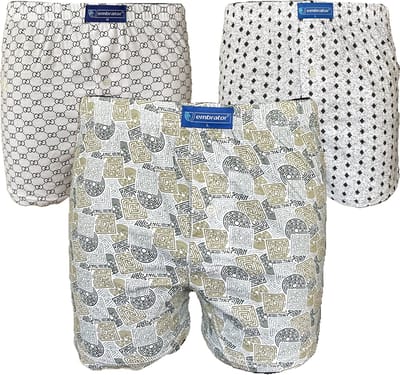 Embrator 3-pack mannen Boxershort Loose Fit katoen maat M