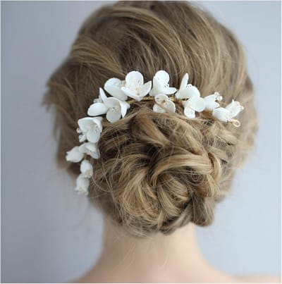 Dames Haaraccessoire Bruiloft Bloem & Parel Haarkam - Zirkonia Bruids Make-up