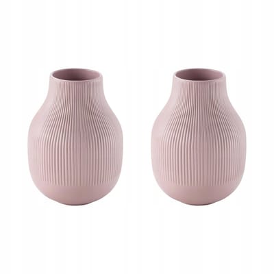2x Roze Keramieken Vaas 21 cm - Elegante Woondecoratie