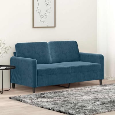 vidaXL - Tweezitsbank - 140 - cm - fluweel - blauw