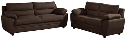 Vente-unique Driezits- en tweezitsbank MANOA van stof - Bruin