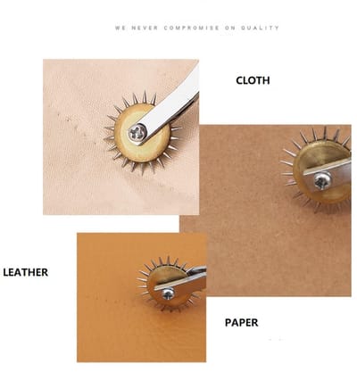 Dailygoods- Perforatietool Roestvrij Staal - Naaldpuntvolgwiel - Professioneel Gereedschap - Voor Doek/Papier/Leer - Sterke Functionaliteit - Duurzaam - Naaldpuntwiel