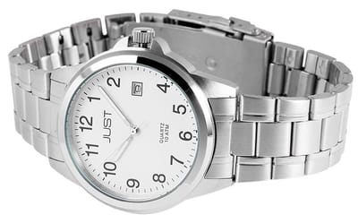 JUST Herenhorloge van roestvrij staal Baroon herenhorloge van roestvrij staal, 3 wijzers, datumweergave