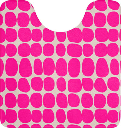 WC mat met uitsparing 55x60 cm - Antislip - Stippen - Patroon - Roze - Toiletmat met uitsnijding - Vloermat - Douchemat - Toilet tapijt - Toiletmatten