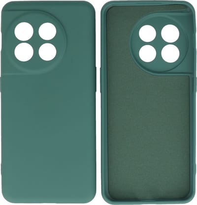 Hoesje Geschikt voor OnePlus 11 - Fashion Telefoonhoesje Backcover - Siliconen Hoesje - Donker Groen