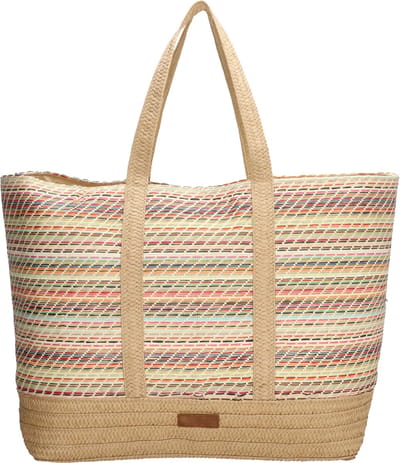 Beagles Natural life Shopper - Strandtas - Schoudertas - Rietlook - Tote Bag - Dames Tas - Beige Multi