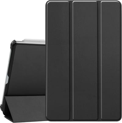 Hoesje Geschikt Voor Samsung Galaxy Tab S6 Lite Hoes Zwart Smart cover 2024 - Hoesje Geschikt Voor Samsung Galaxy Tab S6 Lite 2022 Hoes - tri-fold Bookcase Hoes Cover - Tab S6 lite hoes