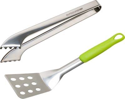 Outdoorchef Bestekset "Starter" 2-delig - Groen. Zilver