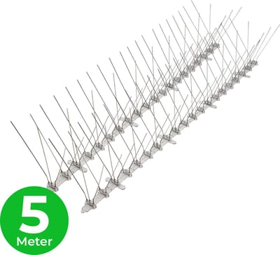 VerminBuster Duivenpinnen 5 meter - Vogelpinnen - Duivenverjager - Vogelverschrikker - Vogelwering - Vogelverjager - Duivenwering - Kattenverjager - Anti Klim Strip