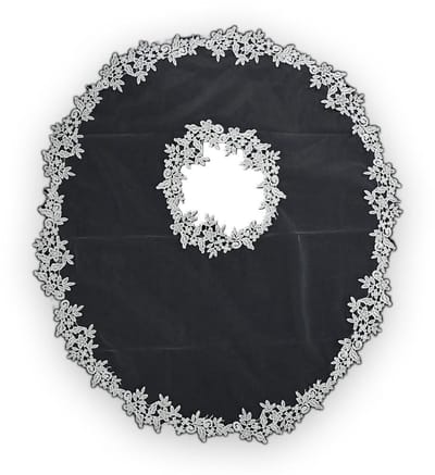 Dailygoods- Bruidssjaal 98 cm - Tule - Witte Bruidsjurk - Zachte Schouders - Bloemenranden - 1 stuk - Bruidsaccessoire