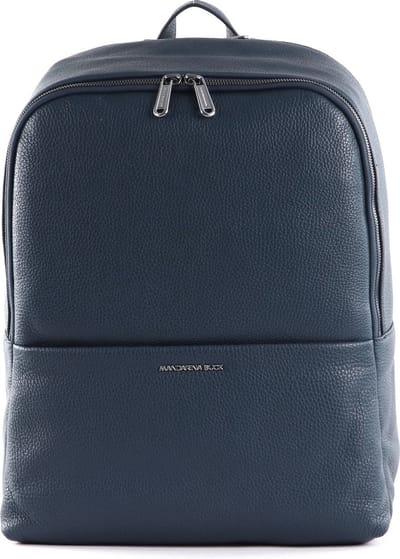 MANDARINA DUCK Leren Rugzak met laptopvak Mellow Urban Backpack Avio Blauw