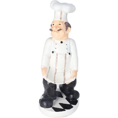 Chef Standbeeld Amerikaanse Landelijke Stijl Schort Chef Decor Standbeeld voor Restaurant Café Keukendecoratie white