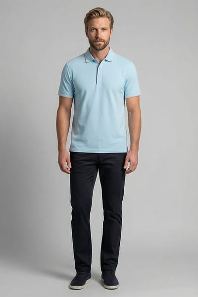 Giordano - Skyway – Heren – Poloshirt – Korte mouw - Polo – Lichtblauw - 616552-65