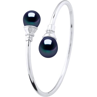 You & Me armband zoetwaterparels 11-12 mm Black 925