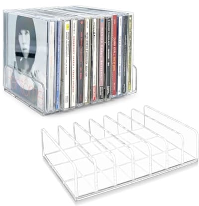 Doorzichtige Acryl CD Houder en DVD/CD Displayrek - 2 Stuks voor CD- en Vinylopslag
