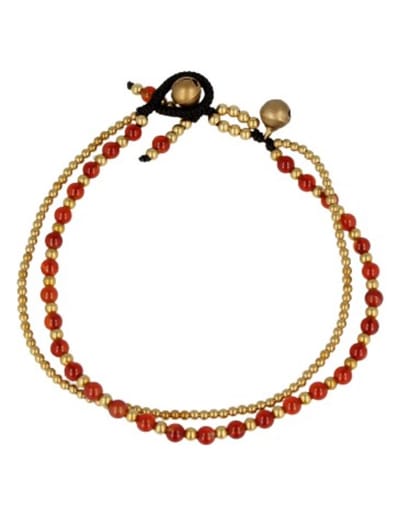 Carneool enkelbandje gipsy-stijl