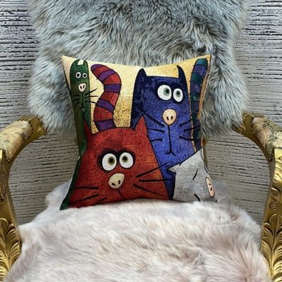 Kussen koho Picasso Cat Power 45x45- Modern - Woonkamer - Salon - Slaapkamer - Eetkamer - Sierkussen - Kussenhoes - Kat Motief