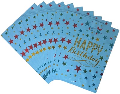 Fako Bijoux - Folie Uitdeelzakjes Happy Birthday - 10 stuks - Traktatie Zakjes Voor Uitdeelcadeautjes - Uitdeelzakjes Kinderfeestje - Verjaardag - Lichtblauw