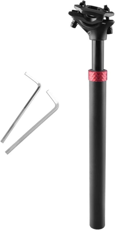 Verstelbare Zadelpen met Vering 350mm - Schokabsorber voor MTB en Racefietsen, Aluminium Legering, Diverse Diameter Opties 27.2-31.6mm