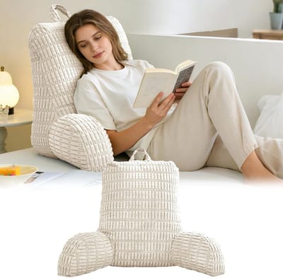 Comfortabel Rugkussen voor Bed en Sofa met Armsteun - Verstelbare Rugleuning voor Lezen en TV Kijken