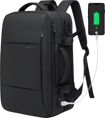 WoYoW® - Reistrugzak Heren - 17.3" Laptop - Uitbreidbaar - Waterdichte Mode-Rugzak - Zakelijke Rugzak School - Capaciteit 45L - Waterdicht - USB - Zwart