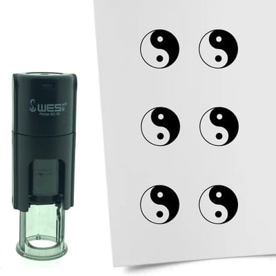 CombiCraft Stempel Yin Yang 10mm rond - Zwarte inkt