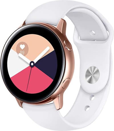 Bandje geschikt voor Samsung Galaxy Watch Active 1 / 2 (40 & 40 mm) - Wit Siliconen Band