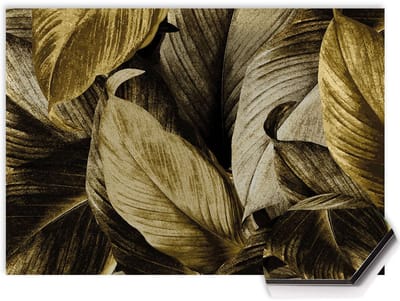 KitchenArt - Golden Leaves Spatscherm - 60x30 cm - Spatscherm Achterwand Keuken - Spatwand Keuken