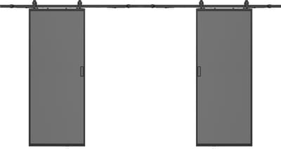 Vente-unique Dubbele schuifdeur met opbouwsysteem - Aluminium en gehard rookglas - 2 x H205 x L73 cm - LINCI II