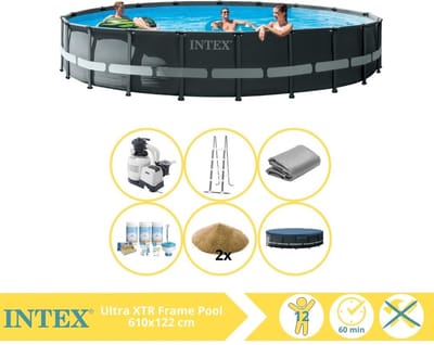 Intex Ultra XTR Frame Zwembad - Opzetzwembad - 610x122 cm - Inclusief Onderhoudspakket en Filterzand