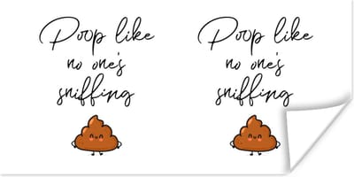 Poster Spreuken - Quotes - Poop like no one's sniffing - Poep - Drol - 120x60 cm
