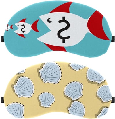 Slaapmasker Set - Oogmasker Blinddoek - Rustig Slapen - Lichtblokkerend Comfort - 19.5 x 10 cm - Geel