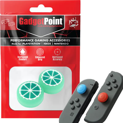 Gadgetpoint - Thumb Grips voor Nintendo Switch Joy-Con Controllers - Gaming Thumbgrips - Performance Anti-Slip Thumbsticks - Bescherming Accessoires - Fruit Groen