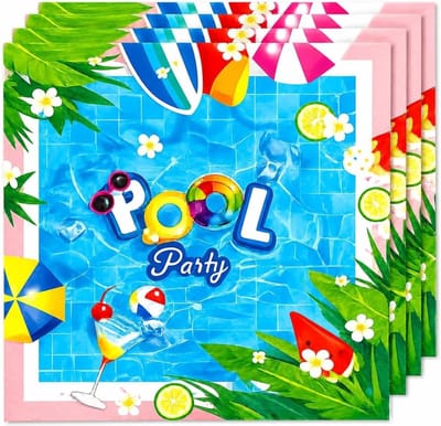Servetten voor zwembadfeest, 20 stuks - Perfect voor zomerfeesten, barbecues en picknicks