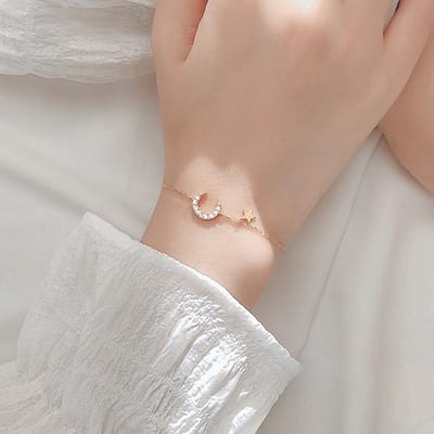 Mode Maan Ster Bedel Armband 925 Sterling Zilver Micro Cubic Zirkoon Hanger Armband Voor Vrouwen Sieraden SL390